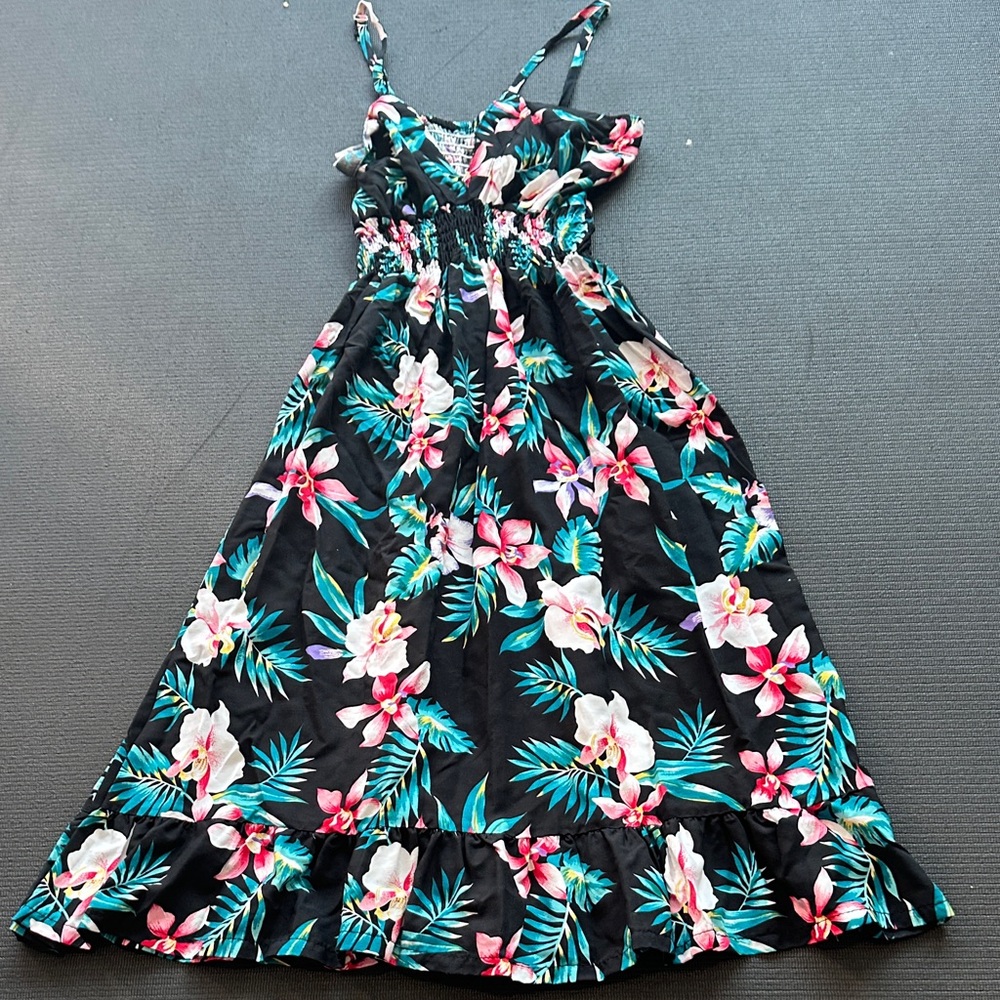 💜5 for $25 Tropical Floral Black Dress